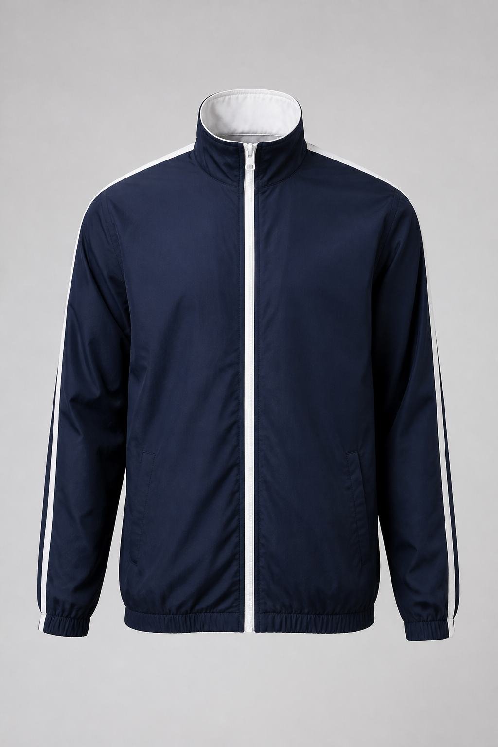 custom navy track jacket